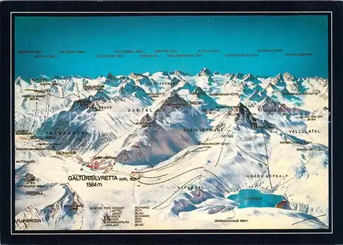 AK / Ansichtskarte Galtuer_Tirol Panoramakarte Silvretta Galtuer Tirol