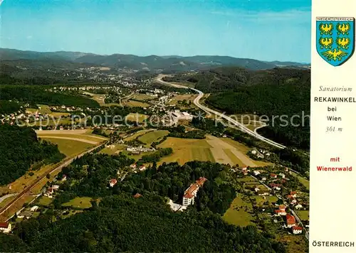 AK / Ansichtskarte Wien Sanatorium Rekawinkel mit Wienerwald Fliegeraufnahme Wien