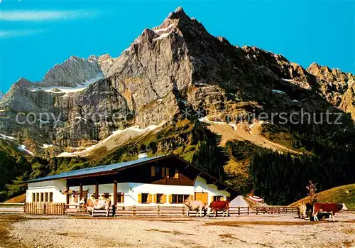 AK / Ansichtskarte Hinterriss_Tirol Rasthuette Eng Alm mit Karwendel Hinterriss Tirol