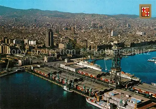 AK / Ansichtskarte Barcelona_Cataluna Puerto Vista aerea Barcelona Cataluna