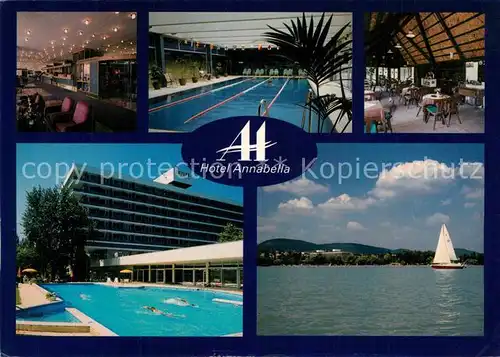 AK / Ansichtskarte Balatonfuered Hotel Annabella Schwimbad Speisesaal Panorama Balatonfuered