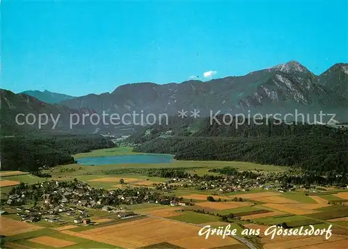 AK / Ansichtskarte Goesselsdorf_Kaernten Feriendorf mit Camping Goesselsdorfer See und Hochobir Fliegeraufnahme Goesselsdorf Kaernten
