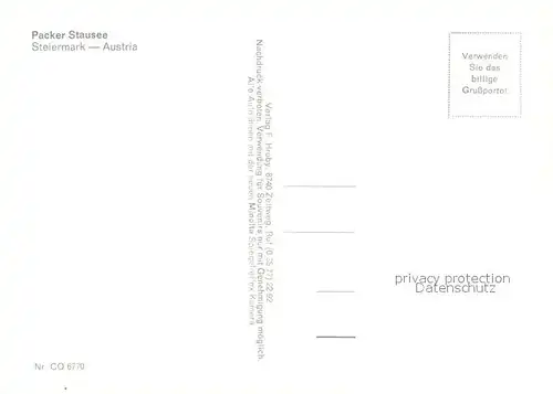 AK / Ansichtskarte Pack Packer Stausee Fliegeraufnahme Pack