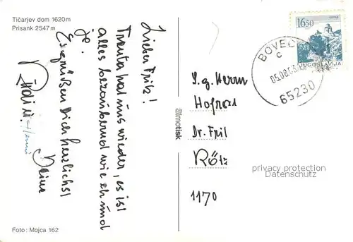 AK / Ansichtskarte Bovec Ticarjev dom Prisank  Bovec