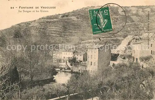 AK / Ansichtskarte Fontaine de Vaucluse La Sorgue et les Usines Fontaine de Vaucluse