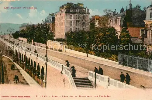 AK / Ansichtskarte Pau Avenue Leon Say et Boulevard des Pyrenees Pau