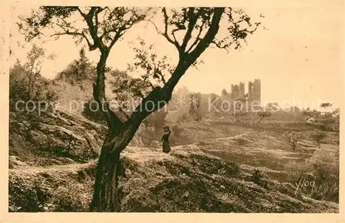 AK / Ansichtskarte Hyeres_les_Palmiers Vieux Chateau vu a travers les Oliviers ruines Hyeres_les_Palmiers
