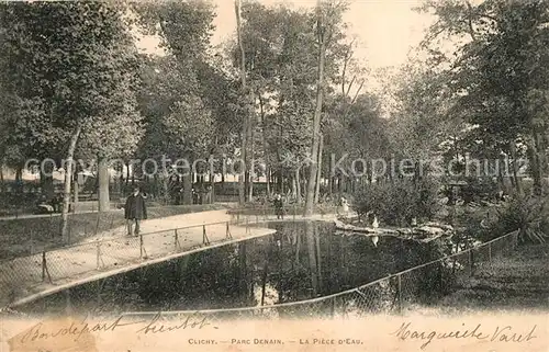 AK / Ansichtskarte Clichy Parc Denain La Piece d Eau Clichy