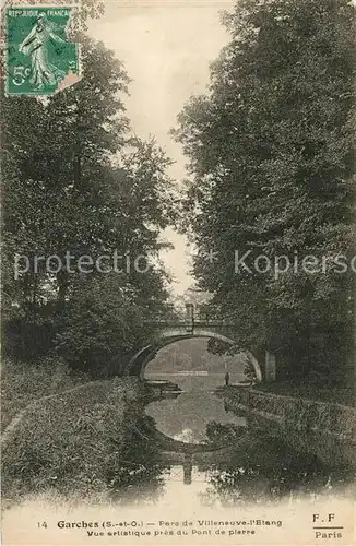 AK / Ansichtskarte Garches Parc de Villeneuve l Etang pont de pierre Garches