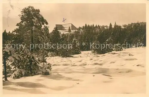 AK / Ansichtskarte Obertal_Baiersbronn Gedaechtnishaus des Schwaebischen Schneelaufbundes am Schliffkopf Winterlandschaft Schwarzwald Obertal Baiersbronn