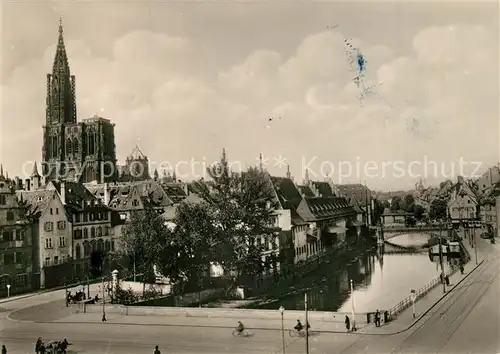 AK / Ansichtskarte Strassburg_Elsass Muenster und Staden an der Ill Strassburg Elsass