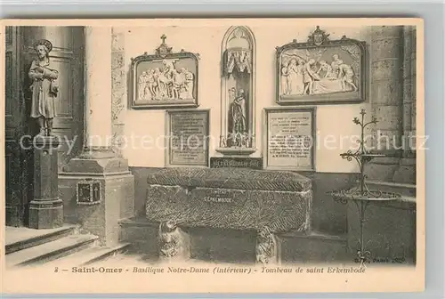AK / Ansichtskarte Saint Omer_Pas de Calais Basilique Notre Dame interieur Tombeau de Saint Erkembode Saint Omer_Pas de Calais