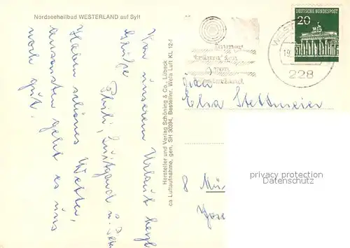 AK / Ansichtskarte Westerland_Sylt Fliegeraufnahme Westerland_Sylt