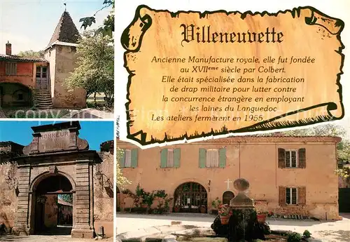 AK / Ansichtskarte Villeneuvette Le Pigeonnier Porte d honneur Place Louis XIV Villeneuvette