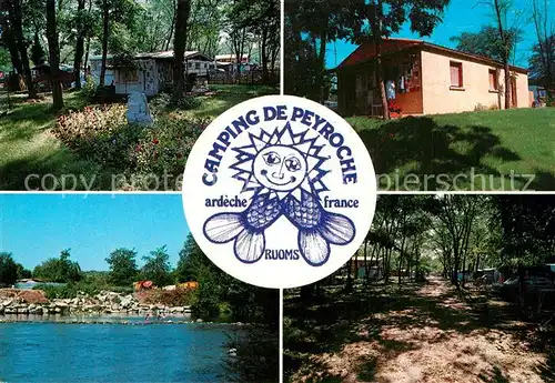 AK / Ansichtskarte Ruoms Camping de Peyroche Bungalows Bucht Ruoms