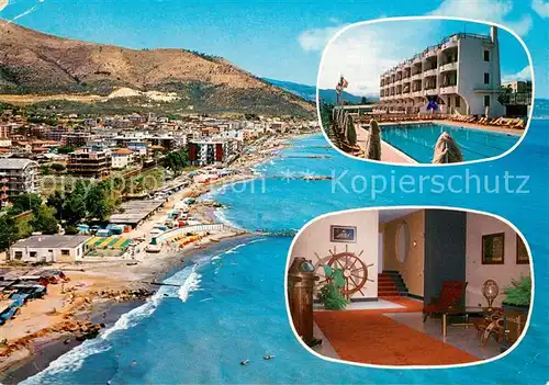 AK / Ansichtskarte Ceriale_Liguria Residence Il Vascello Swimming Pool Strand Kueste Fliegeraufnahme Ceriale_Liguria