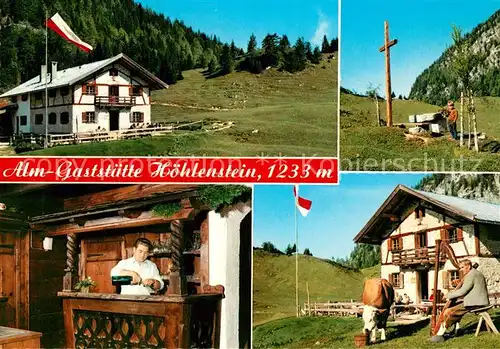 AK / Ansichtskarte Woergl_Tirol Alm Gaststaette Hoehlenstein Almvieh Kuh Kreuz Woergl Tirol