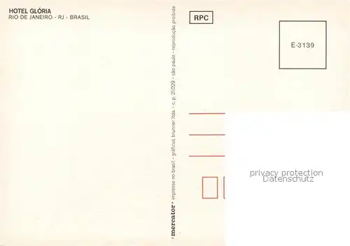 AK / Ansichtskarte Rio_de_Janeiro Hotel Gloria Rio_de_Janeiro