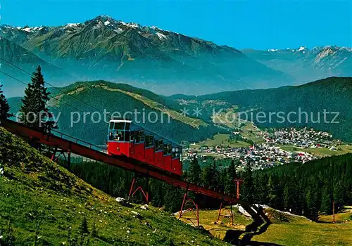 AK / Ansichtskarte Seefeld_Tirol Standseilbahn zur Rosshuette gegen Hocheder und Inntal Alpenpanorama Seefeld Tirol