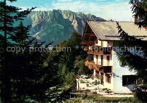 AK / Ansichtskarte Walchsee_Tirol Gasthof Fuchsgrub mit Blick auf Kaisergebirge Walchsee Tirol