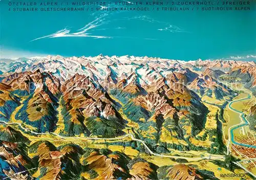 AK / Ansichtskarte Innsbruck und Umgebung Alpenpanorama aus der Vogelperspektive Innsbruck