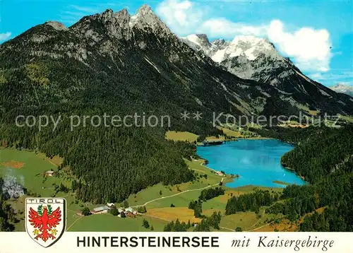 AK / Ansichtskarte Hintersteinersee mit Kaisergebirge Fliegeraufnahme Hintersteinersee