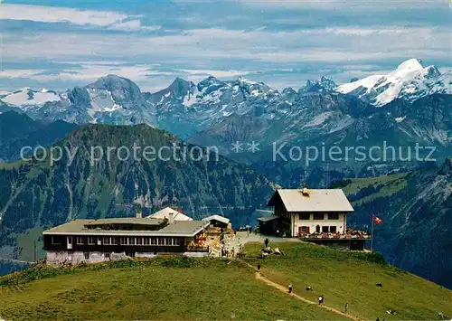AK / Ansichtskarte Lungern Luftseilbahn Lungern Schoenbueel Hotel Berghaus Obwaldnerberge Alpenpanorama Lungern
