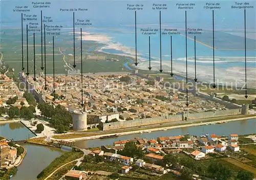 AK / Ansichtskarte Aigues Mortes_Gard la Ville du Roi Saint Louis vue aerienne Aigues Mortes Gard