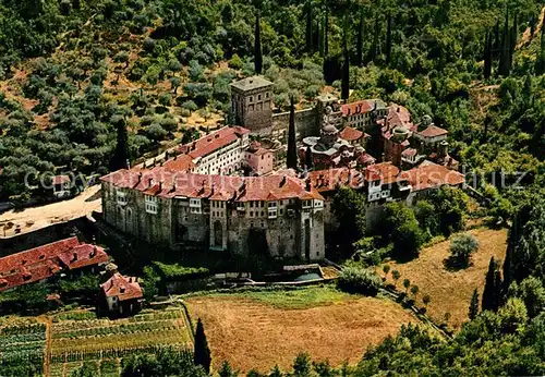 AK / Ansichtskarte Berg_Athos Kloster Hilandari Fliegeraufnahme Berg_Athos