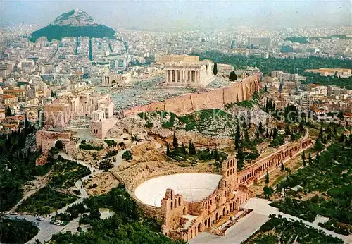AK / Ansichtskarte Athenes_Athen Stadtpanorama mit Akropolis Fliegeraufnahme Athenes Athen