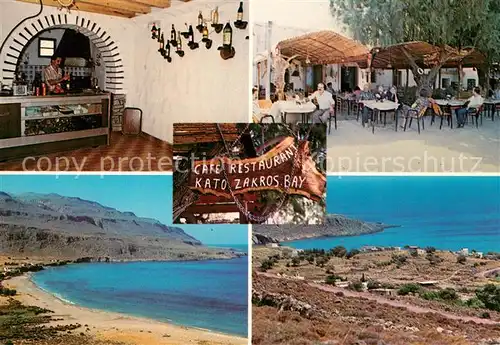 AK / Ansichtskarte Kato_Zakros Cafe Restaurant Kato Zakros Bay Strand Meerblick 