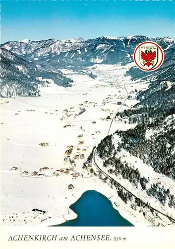 AK / Ansichtskarte Achenkirch Wintercamping Bayerische Berge Wintersportplatz Alpen Fliegeraufnahme Achenkirch