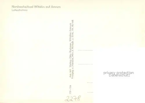 AK / Ansichtskarte Wittduen_Amrum Fliegeraufnahme Wittduen Amrum