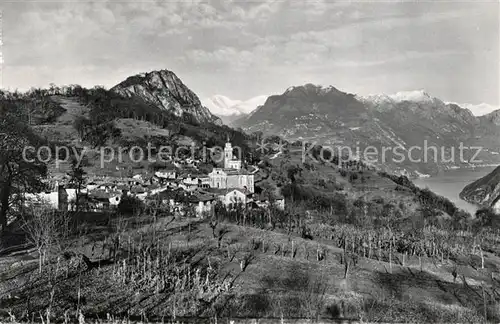 AK / Ansichtskarte Carona Kirche Panorama Carona