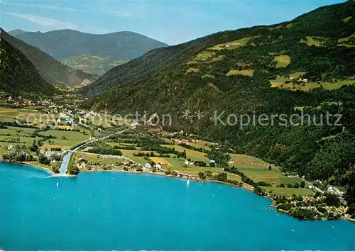 AK / Ansichtskarte Doebriach_Millstaettersee mit Autocamp Fliegeraufnahme Doebriach_Millstaettersee