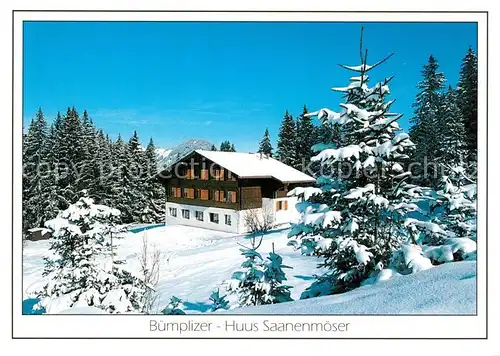 AK / Ansichtskarte Saanenmoeser_Hornberg Buemplizer Huus Berghaus Winterlandschaft Alpen Saanenmoeser Hornberg