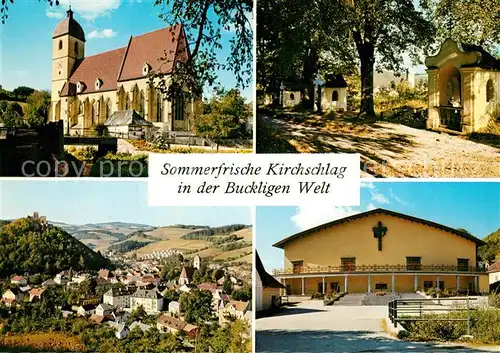 AK / Ansichtskarte Kirchschlag_Buckligen_Welt Passionsspielort Kirche Bildstock Panorama Kirchschlag_Buckligen