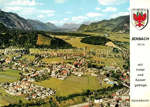 AK / Ansichtskarte Jenbach_Tirol Inntal Kaisergebirge Alpenpanorama Fliegeaufnahme Jenbach Tirol