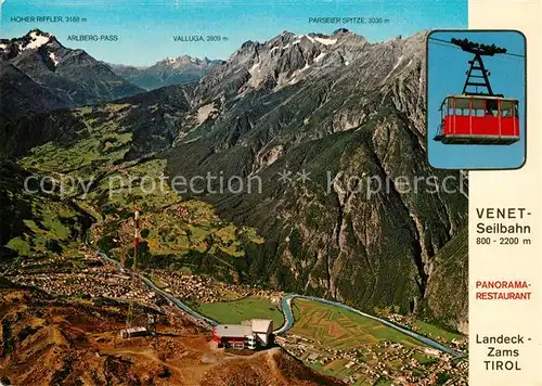 AK / Ansichtskarte Zams Panorama Restaurant Venetseilbahn Alpenpanorama Fliegeraufnahme Zams