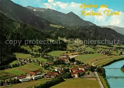 AK / Ansichtskarte Rotholz_Tirol Landwirtschaftliche Landeslehranstalt Alpenpanorama Fliegeraufnahme Rotholz Tirol