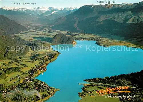 AK / Ansichtskarte St_Wolfgang_Salzkammergut Ferienparadies Wolfgangsee Strobl Alpenpanorama Fliegeraufnahme St_Wolfgang_Salzkammergut