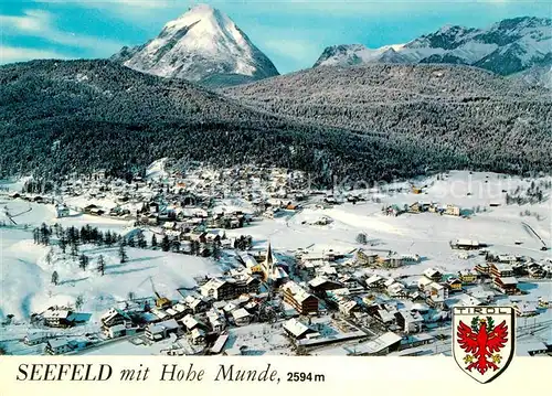 AK / Ansichtskarte Seefeld_Tirol mit Hohe Munde Mieminger Kette Fliegeraufnahme Seefeld Tirol