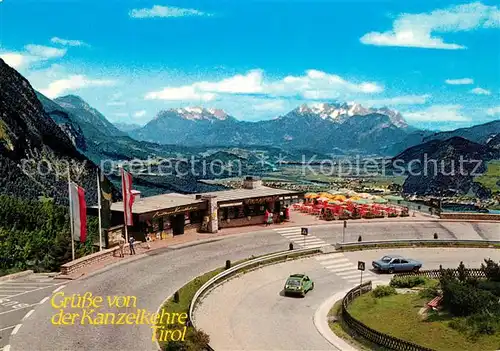 AK / Ansichtskarte Wiesing_Tirol Rasthaus Kanzelkehre Panorama Blick gegen Unterinntal Kaisergebirge Wiesing Tirol