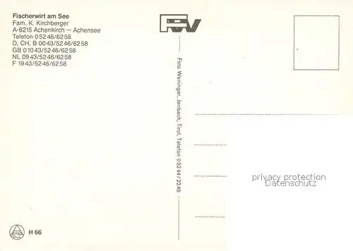AK / Ansichtskarte Achenkirch Fischerwirt am See Landschaftspanorama Alpen Achenkirch
