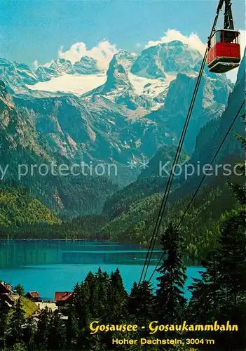 AK / Ansichtskarte Gosau_Oberoesterreich Gosausee Gosaukammbahn Bergbahn Blick auf Koenig Dachstein Gosau_Oberoesterreich