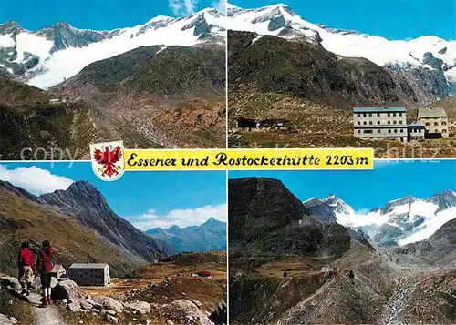 AK / Ansichtskarte Praegraten_Grossvenediger Essenerhuette Rostockerhuette Maurertal Gebirgspanorama Alpen Praegraten Grossvenediger