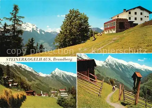 AK / Ansichtskarte Brandberg_Tirol Steinerkogelhaus Landschaftspanorama Zillertal Wegekreuz Alpen Brandberg Tirol