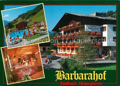 AK / Ansichtskarte Saalbach Hinterglemm Hotel Gasthof Barbarahof Swimming Pool Saalbach Hinterglemm