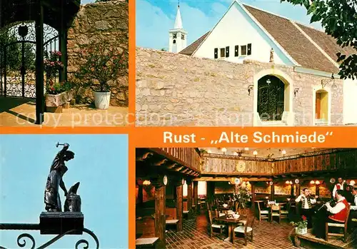 AK / Ansichtskarte Rust_Burgenland Heurigen Restaurant Alte Schmiede Tuerschild Rust_Burgenland