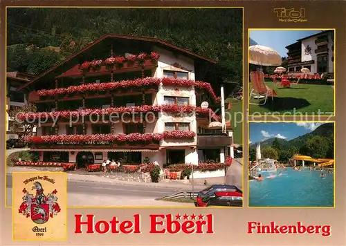AK / Ansichtskarte Finkenberg_Tirol Hotel Eberl Garten Liegewiese Freibad Finkenberg Tirol